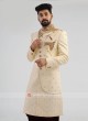 Groom Silk Sherwani In Cream Color